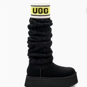 UGG Women's Black and Yellow Knit Tall Boots